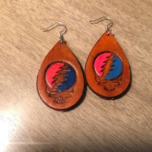 Grateful Dead Leather earrings